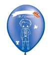 Tradineur - Set de 12 globos personalizables para Primera Comunión de látex de caucho natural, decoración en fiestas, celebraciones, hogar (Azul, Niño)