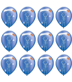 Tradineur - Set de 12 globos personalizables para Primera Comunión de látex de caucho natural, decoración en fiestas, celebraciones, hogar (Azul, Niño)