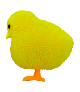 Tradineur - Pollito antiestrés  - Poliuretano blando - Bola calmante para aliviar el estrés, regalo original - Ø 8,5 cm - Color amarillo