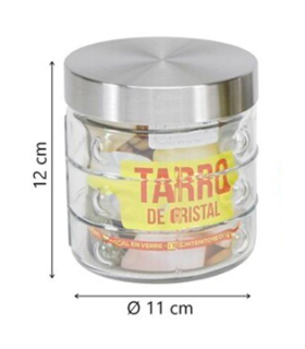 Tradineur - Tarro de vidrio con tapa metálica, frasco, recipiente resistente para guardar café, pasta, galletas, legumbres, 850 ml, 12 x 11 cm