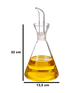 Tradineur - Aceitera de cristal con sistema antigoteo, elaboración artesanal, cristal fino y elegante, dispensador de aliño rellenable, aceite, vinagre - 22 x 13,5 cm - 1000 ml