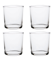 Tradineur - Set de 4 vasos de cristal de 36 cl, P4, pack, juego de vasos para agua, bebidas, cerveza, licores, 8,9 x 8,5 cm, ligeros, aptos para lavavajillas