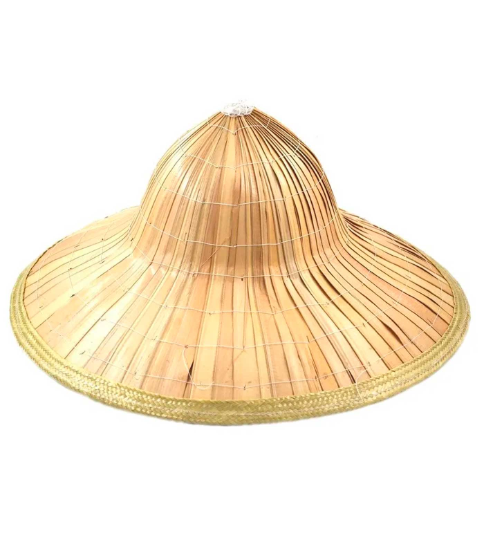 Sombrero chino de paja vietnamita para jóvenes y adultos, complemento para carnaval, halloween, fiestas, celebraciones. 20 x 40 x 40 cm