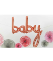 Tradineur - Guirnalda de globo Baby metalizada, incluye inflador y cinta de 3 m, decoración de cumpleaños, bautizos, Baby Shower, fiestas, diseñada en España (Rosa dorado- 107 cm - 1 ud)