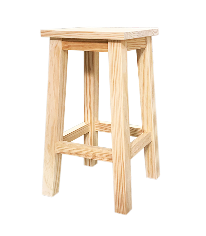 Reggo - Taburete de madera clásico, asiento cuadrado de 25,2 x 25,2 cm, banqueta con reposapiés, bar, cocina, 47 x 27 x 27 cm