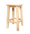 Reggo - Taburete de madera clásico, asiento cuadrado de 25,2 x 25,2 cm, banqueta con reposapiés, bar, cocina, 47 x 27 x 27 cm