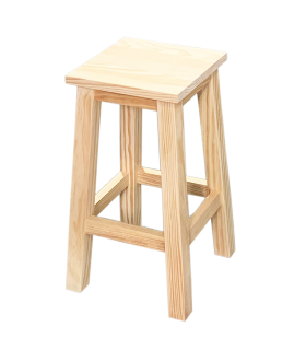 Reggo - Taburete de madera clásico, asiento cuadrado de 25,2 x 25,2 cm, banqueta con reposapiés, bar, cocina, 47 x 27 x 27 cm