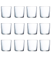 Tradineur - Set de 12 vasos de cristal modelo Ruta, vasos clásicos para agua, bebidas, resistentes, aptos para lavavajillas (36 cl, 9 x 8,5 cm)