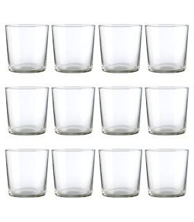 Set de 12 vasos de cristal 35,5 cl, modelo Bodega, pack de 12 vasos para pinta de cerveza 8,3 x 8,8 cm, diseño clásico, resistentes, ligeros, aptos para lavavajillas