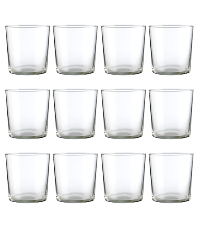 Set de 12 vasos de cristal 35,5 cl, modelo Bodega, pack de 12 vasos para pinta de cerveza 8,3 x 8,8 cm, diseño clásico, resistentes, ligeros, aptos para lavavajillas