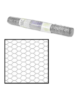 Tradineur - Rollo de malla metálica galvanizada hexagonal, gris, 0,5 x 5 m, valla, cierre de alambre, mallado 25 x 25 mm, ideal para cercar jardines, gallineros, finca, alta resistencia