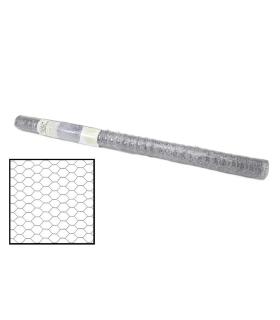 Tradineur - Rollo de malla metálica galvanizada hexagonal, gris, 1 x 5 m, valla, cierre de alambre, mallado 25 x 25 mm, ideal para cercar jardines, gallineros, finca, alta resistencia