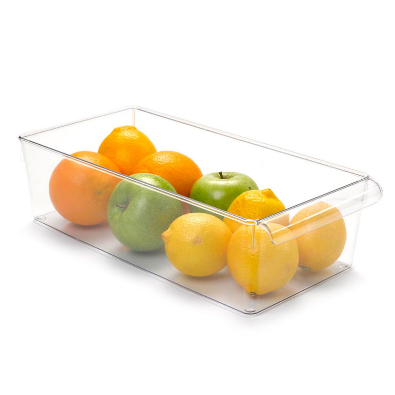 Tradineur - Cajón organizador reutilizable para frigorifico Nº 11 - Fabricado en Poliestireno - Recipiente de plástico transpare Tradineur - Cajón organizador reutilizable para frigorifico Nº 11 - Fabricado en Poliestireno - Recipiente de plástico transpare
