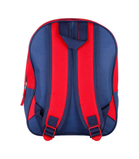 Tradineur - Mochila azul y roja para niños en 3D con diseño de Spiderman, ideal para la escuela. Medidas de 25 x 31 x 10 cm para colgar en la espalda. Bolsa Spiderman Licencia Marvel