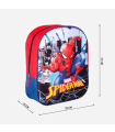 Tradineur - Mochila azul y roja para niños en 3D con diseño de Spiderman, ideal para la escuela. Medidas de 25 x 31 x 10 cm para colgar en la espalda. Bolsa Spiderman Licencia Marvel