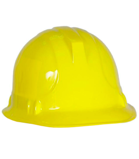 Tradineur - Casco de obrero para adulto, plástico, sombrero, gorro para disfraces, accesorio de carnaval, Halloween, cosplay, fiestas (Amarillo, unisex, talla única)