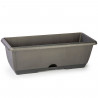 Tradineur - Jardinera de plástico con plato integrado modelo PLFT, polipropileno, tiesto, macetero, recipiente para plantas, jar