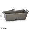 Tradineur - Jardinera de plástico con plato integrado modelo PLFT, polipropileno, tiesto, macetero, recipiente para plantas, jar