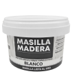 Tradineur - Masilla para madera, pasta de relleno tapagrietas, lista para usar, reparación de fisuras, agujeros en muebles, uso interior, calidad profesional (Blanco, 250 g)