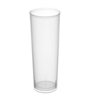 Tradineur - Pack de 6 vasos de tubo reutilizables de plástico, 100% reciclables, extra resistentes, higiénicos, apilables, aptos para lavavajillas, 15 x 6 cm, 330 ml