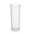 Tradineur - Pack de 6 vasos de tubo reutilizables de plástico, 100% reciclables, extra resistentes, higiénicos, apilables, aptos para lavavajillas, 15 x 6 cm, 330 ml