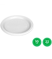 Tradineur - Pack de 10 platos llanos redondos reutilizables de plástico, 100% reciclables, extra resistentes, higiénicos, apilables, aptos para lavavajillas (Blanco, Ø 22 cm)