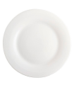 Tradineur - Plato llano redondo "Elba" de vidrio opal, extra resistente, vajilla de cocina, apto para lavavajillas y microondas (Blanco, Ø 25 cm)