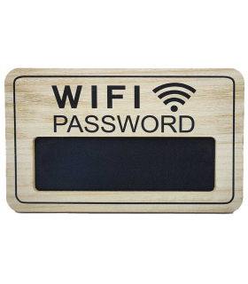 Tradineur - Cartel de madera para colgar para contraseña wifi, pizarra, placa, letrero, recepción, tiendas, negocios, casas, 19,8 x 14 cm