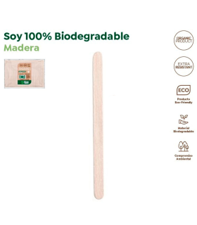 Tradineur - Pack de 100 paletinas para café de madera, biodegradables, 100% reciclables, extra resistentes, higiénicas, ecológicas, remover café, té, infusiones, 9 cm