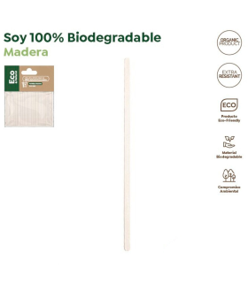 Tradineur - Pack de 100 paletinas de madera para café, biodegradables, 100% reciclables, extra resistentes, higiénicas, ecológicas, remover café, té, infusiones, 14 cm