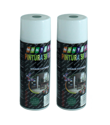 Montoro - Pack de 2 botes de pintura en spray verde oscuro A15 400 ml, válido para multitud de superficies de interior y exterior