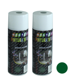 Montoro - Pack de 2 botes de pintura en spray verde oscuro A15 400 ml, válido para multitud de superficies de interior y exterior