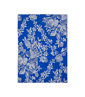 Tradineur - Funda estampada para colchón con cremallera, poliéster, flores blancas, extra suave, no encoge, protector de colchón (Azul, 90 cm)