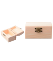 Tradineur - Caja rectangular de madera natural sin tratar con cierre metálico, cajita de almacenaje para joyas, manualidades, 5 x 9 x 5,5 cm, modelo aleatorio