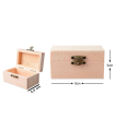 Tradineur - Caja rectangular de madera natural sin tratar con cierre metálico, cajita de almacenaje para joyas, manualidades, 5 x 9 x 5,5 cm, modelo aleatorio