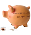 Tradineur - Hucha de cerdito de cerámica con llave, recipiente decorativo para ahorro de dinero, regalo original para niños y adultos, 21 x 14 x 16 cm