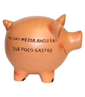 Tradineur - Hucha de cerdito de cerámica con llave, recipiente decorativo para ahorro de dinero, regalo original para niños y adultos, 21 x 14 x 16 cm