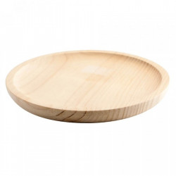 Tradineur - Pack de 12 platos de pulpo redondos de madera, diámetro 12 cm. Juego de 12 platos de presentación, pequeños, pulpo a
