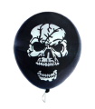 Tradineur - Pack de 10 globos - Diseño Calaveras - 30 cm al inflar - Ideal como decoración de tu hogar y celebrar de halloween.