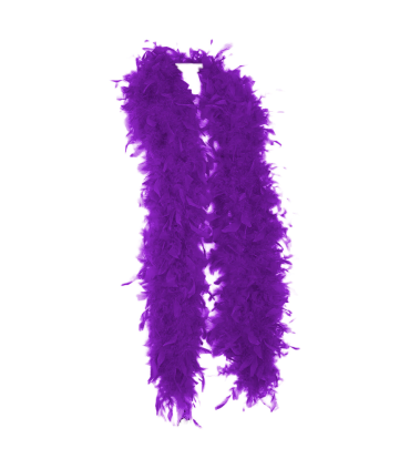 Tradineur - Boa de plumas de color morado - Fabricado en poliéster - Accesorio para carnaval, halloween, fiestas, celebraciones - Longitud: 200 cm