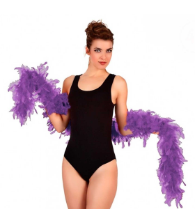 Tradineur - Boa de plumas de color morado - Fabricado en poliéster - Accesorio para carnaval, halloween, fiestas, celebraciones - Longitud: 200 cm