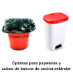 Tradineur - Pack de 15 bolsas de basura, plástico reciclado, resistentes y antigoteo, ecológicas, reciclables, cierre fácil, aptas para cubos de basura y papeleras (Negro, 30 litros, 55 x 60 cm)