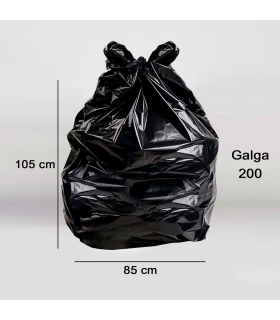 Tradineur - Pack de 10 bolsas de basura, galga 200, plástico reciclado, resistentes y antigoteo, ecológicas, reciclables, aptas para cubos de basura (Negro, 85 x 105 cm)