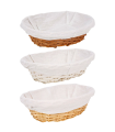 Tradineur - Panera de mimbre tejida a mano - Forma ovalada - Funcional para tu propia cocina o un regalo - 9 x 30 x 26 cm - Color Blanco