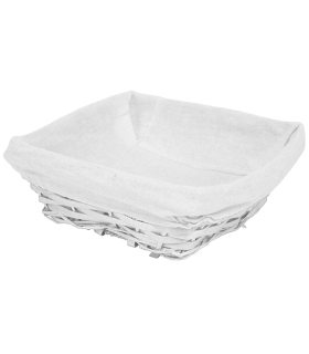 Tradineur - Panera de mimbre tejida a mano - Forma Cuadrada - Funcional para tu propia cocina - 9 x 24 x 24 cm - Color Blanco