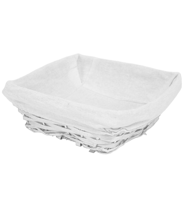 Tradineur - Panera de mimbre tejida a mano - Forma Cuadrada - Funcional para tu propia cocina - 9 x 24 x 24 cm - Color Blanco