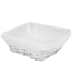 Tradineur - Panera de mimbre tejida a mano - Forma Cuadrada - Funcional para tu propia cocina - 9 x 24 x 24 cm - Color Blanco