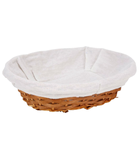 Tradineur - Panera de mimbre tejida a mano - Forma ovalada - Funcional para tu propia cocina - 9 x 30 x 26 cm - Color Marrón