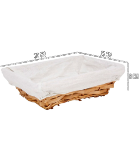 Tradineur - Panera de mimbre tejida a mano - Forma Rectangular - Funcional para tu propia cocina - 8 x 30 x 21 cm - Color Marrón