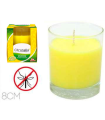 Tradineur - Vela perfumada con aroma de citronela, parafina, repelente de insectos, anti mosquitos, recipiente de cristal, duración 28 horas, interior o exterior, hogar, jardín, 8 x 7 cm